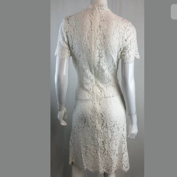 HB She Lace Scallop Fringe Sheer A-Line Dress - Picture 5 of 7